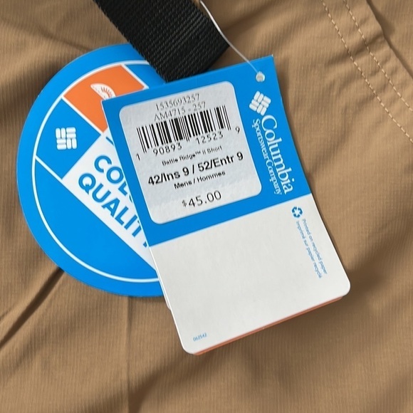 Columbia Men’s Battle ridge II omni-shade shorts in brown size 42 - Picture 6 of 14